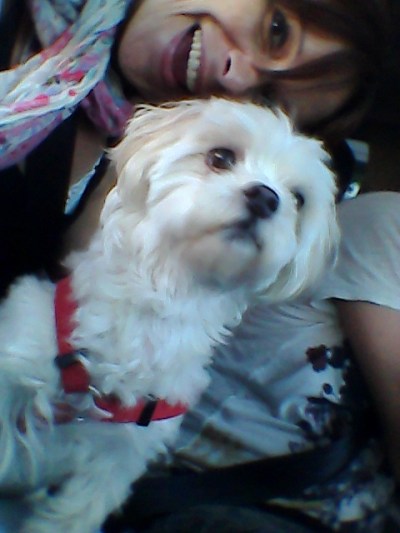 Dog lover and her favourite dog